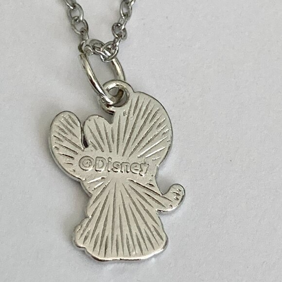 Vintage Disney Angel Lilo & Stitch Charm Necklace 18" Signed Ohana Girlfriend - Picture 9 of 9